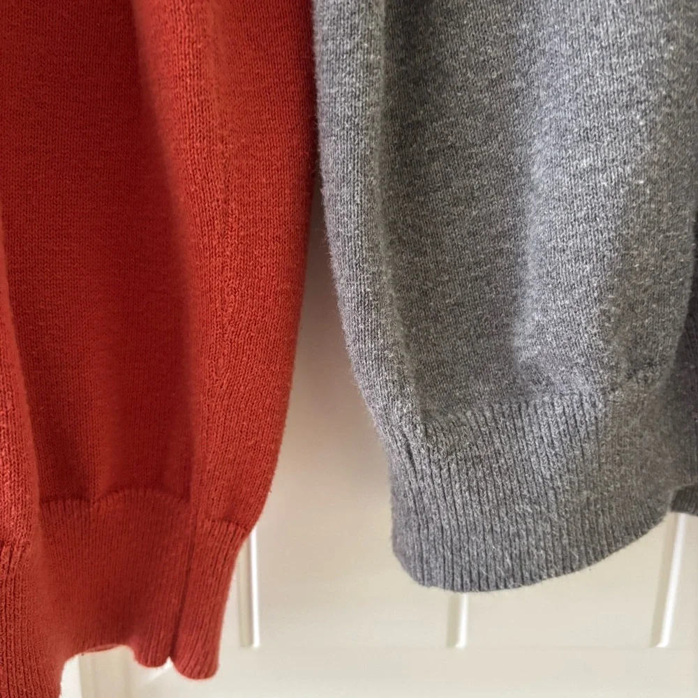 Vintage Banana Republic Gray and Red Crewneck Sweater